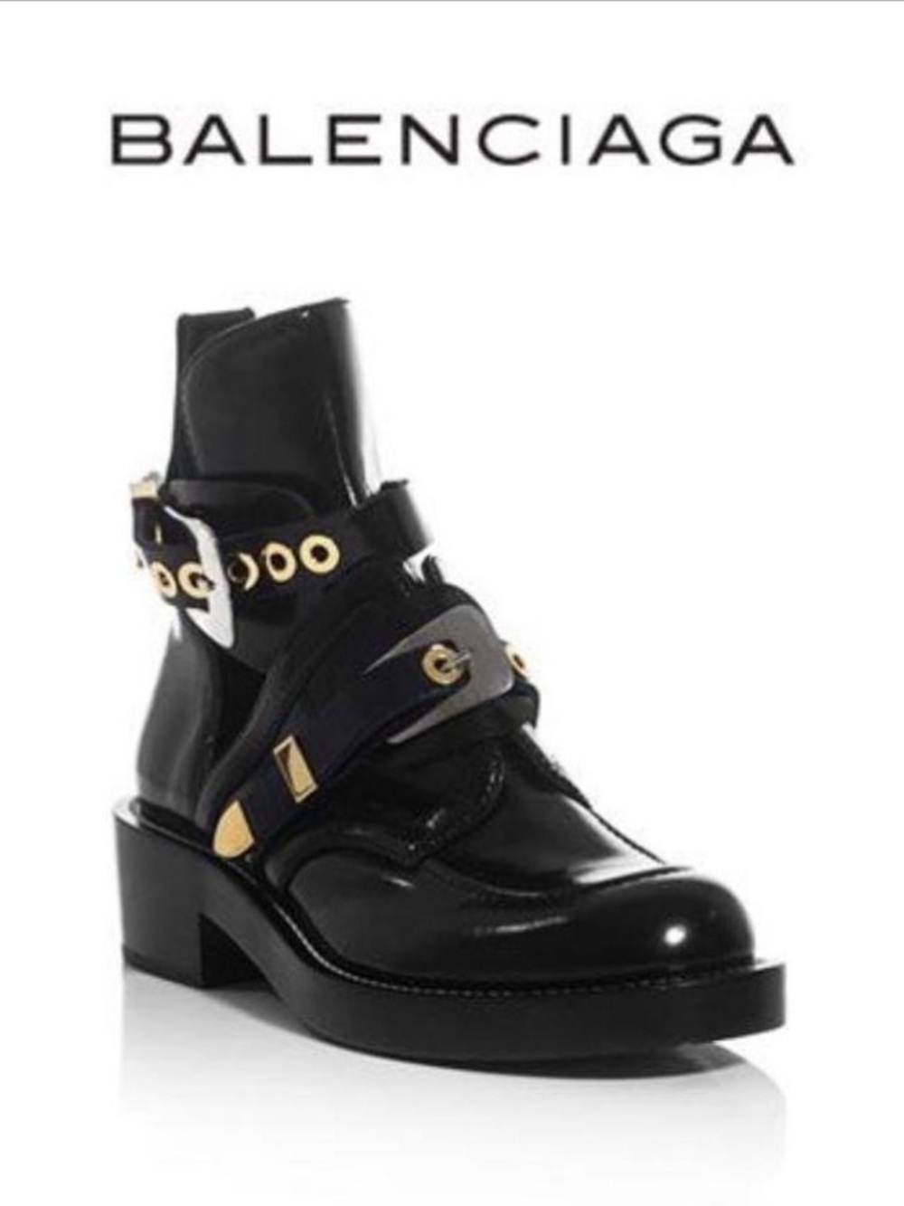 Balenciaga Black Women's Ceinture Leather Ankle Boots Sz 6.5